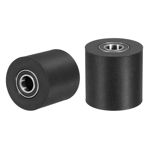 uxcell 2Pcs Plastic Roller Wheel with Bearings 3/8" x 1-3/8" x 1-3/8" - size: 3/8" x 1-3/8" x 1-3/8" (ID x OD x L)