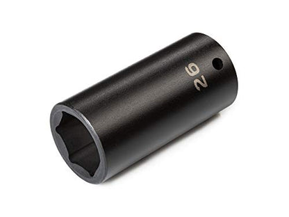 TEKTON 1/2 Inch Drive x 26 mm 6-Point Impact Socket | SID23126 - size: 26 mm, style: Deep