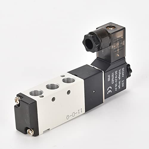 Solenoid Valve 1/8"PT Pneumatic AirTAC 4V110-06 Air 12V/24V/110V/220V Single Coil Pilot-Operated Electric 2 Position 5 Way Connection Type (4V110 PT1/8, DC24V) - size: 4V110 PT1/8, style: DC24V