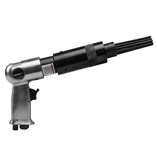 PowerMate Vx 024-0299CT Air Needle Scaler & Ingersoll Rand 114GQC Air Hammer - 3 PC Chisel Set with Tapered Punch, Panel Cutter, Flat Chisel, 2-5/8 Inch stroke, 3500 BPM, Lightweight, Compact, Gray