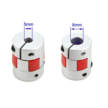 5mm to 8mm Bore Aluminium Plum Flexible Shaft Coupling Servo Stepper MotorJaw D20xL25 Connector Flexible Shaft Couplers for 3D Printer/CNC Machine/DIY Encoder, 2pcs/Pack (5mmx8mm) - size: 5mmx8mm