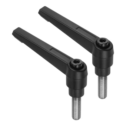 uxcell 2pcs Clamping Lever Handles, M8 x 20mm 304 Stainless Steel Threaded Male Stud, Adjustable Handles Locking Quick Release Ratchet Push Button Bolt Knobs, Black - size: M8 x 20mm