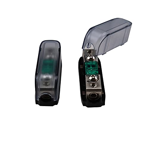 ZOOKOTO 2 Pcs 30A MINI AFS Inline Fuse Holder 4/8 Gauge in 4/8 Gauge Out Fuse Block 30A for Car Audio - size: 30A