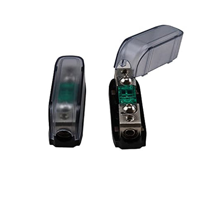 ZOOKOTO 2 Pcs 30A MINI AFS Inline Fuse Holder 4/8 Gauge in 4/8 Gauge Out Fuse Block 30A for Car Audio - size: 30A