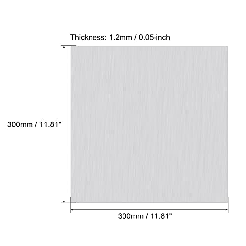 uxcell 6061 Aluminum Sheet, 300mm x 300mm Rectangle Aluminum Plate 1.2mm Thick Flat Metal Stock with Protective Film - size: 300mmx300mmx1.2mm