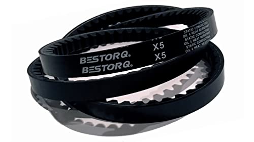BESTORQ AX18 Cogged V-Belt, Raw Edge X5 EPDM V-Belt, Black, 20" Outside Circumference x .51" Width x .34" Height, Pack of 1 - size: Pack of 1, style: AX18