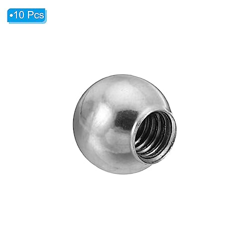PATIKIL M4x8mm Ball Nuts Knob, 10 Pack Female Thread 304 Stainless Steel Round Blind Hole Screw Cap Cover for Lighting Machinery DIY Decoration, Silver - size: M4x8mm