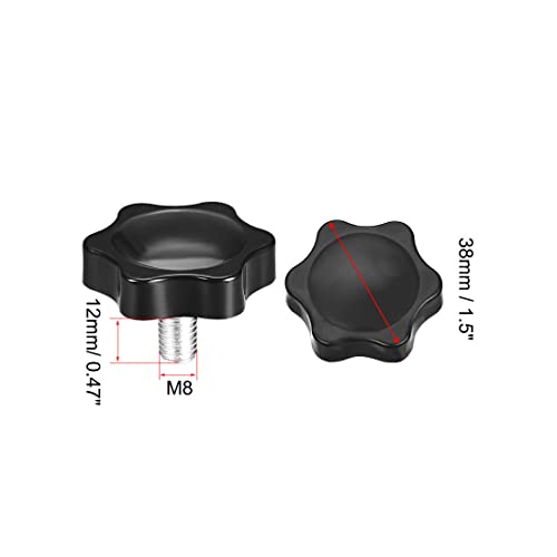 uxcell Clamping Handle Screw Knobs Handle Star Knob M8 x 12mm Male Thread 2pcs - size: M8x12mm