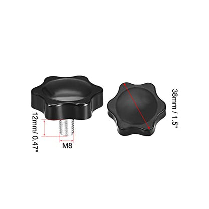 uxcell Clamping Handle Screw Knobs Handle Star Knob M8 x 12mm Male Thread 2pcs - size: M8x12mm