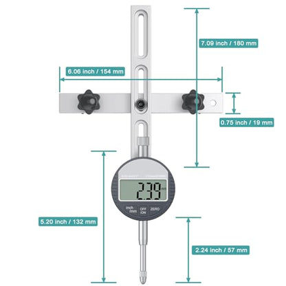 HDLNKAK Table Saw Digital Dial Indicator Gauge 0-1"/0.0005" for Calibrating - color: Table Saw Digital Dial Indicator Gauge