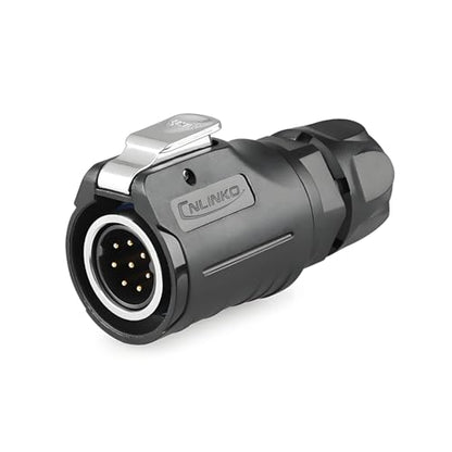CNLINKO LP-16 8 Pin Circular Aviation Connector Kit Male Plug and Female Socket M16 IP68 Waterproof, PBT Plastic Shell Quick Plug (8 Pin Single Set) - size: 8-Pin, style: Single-Hole Socket Set