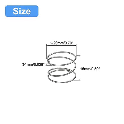 uxcell 5Pcs Compression Spring 304 Stainless Steel 20mmOD,1mmWD,15mmFL - size: 1.0mmx20mmx15mm