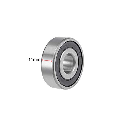 uxcell 6202-1/2-2RS Deep Groove Ball Bearings 1/2-inch Inner Dia 35mm OD 11mm Bore Double Sealed Chrome Steel Z2 2pcs - size: 1/2"x35mmx11mm