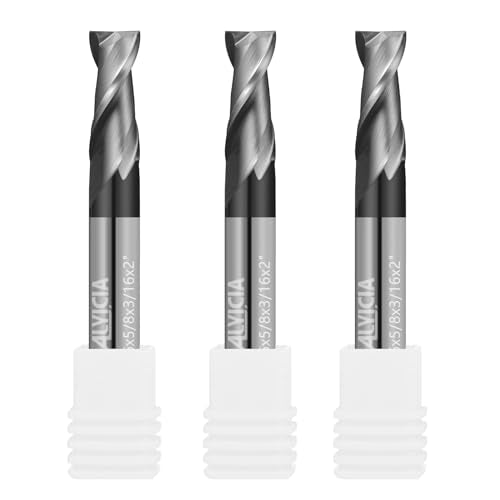 3PCS 3/16" Micrograin Carbide Square End Mill Set 2 Flute HRC 55 - size: 3/16 in