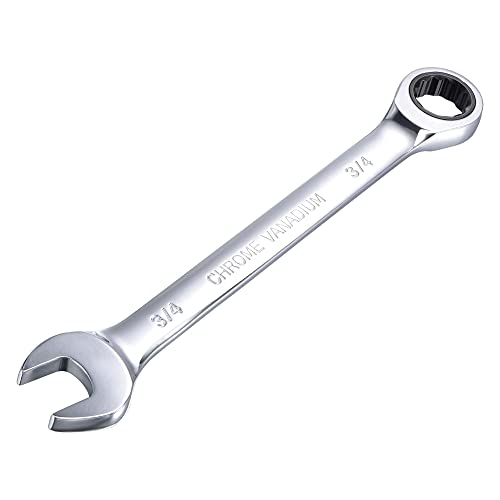 uxcell 3/4 Inch Ratcheting Combination Wrench SAE 72 Teeth 12 Point Ratchet Box Ended Spanner Tools, Cr-V - size: 3/4"