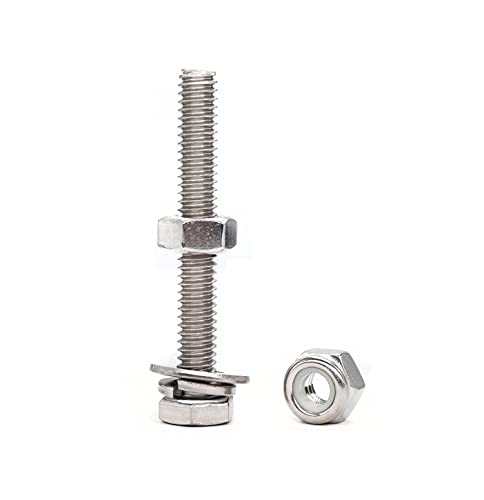 3/8"-16 x 6 Hex Bolts Washers Nuts Set, 20 Pieces, 304 Stainless Steel, Plain Finish - size: 3/8-16" x 6" (4 Pack)