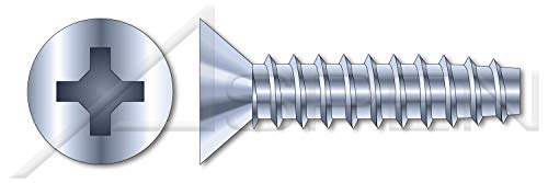 (2500 pcs) #10-14 X 2, Trilobe Thread Rolling Screws for Plastics, Flat Phillips Drive, 48-2 Thread, Steel, Zinc Plated and Waxed