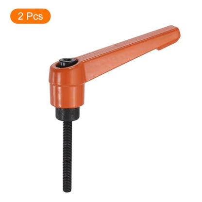 uxcell Clamping Lever Handles for Lathe, M4x32mm Male Thread Orange 2Pcs - size: M4x32mm