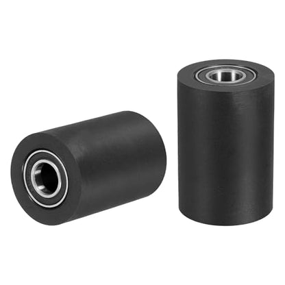 uxcell 2Pcs Plastic Roller Wheel with Bearings 3/8" x 1-3/16" x 1-3/4" - size: 3/8" x 1-3/16" x 1-3/4" (ID x OD x L)