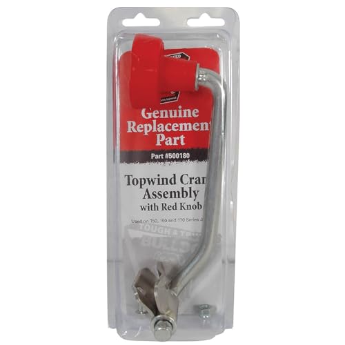 Bulldog 500180 Trailer Jack Replacement Part, Topwind Crank, 6-3/4 Inch Radius w/Red Bulldog Knob For 750-5,000 lbs. Jacks