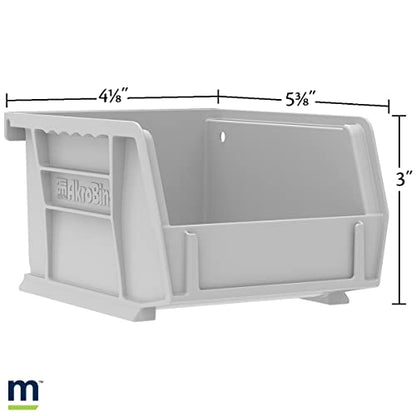 Akro-Mils Storage Bins 30210, Plastic | Stackable | Hanging Design | 5" x 4" x 3" | Yellow | Pack of 24 - color: Yellow, size: 24 Pack