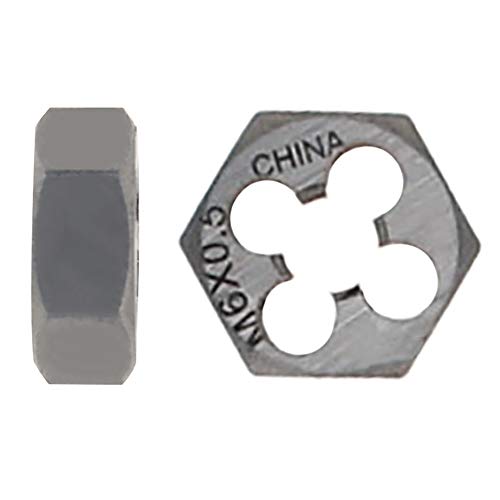 Utoolmart Hex Rethreading Die, M6 x 0.5 Pitch, Carbon Steel Thread Die, Hex Rethreading Die Machine Thread Die, Hexagon Taper Pipe Die, 1 Pcs - size: M6×0.5 Fine Teeth