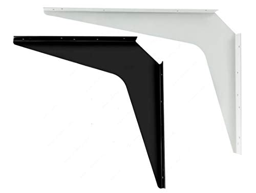 One Pair Workstation Heavy-Duty Reversible Brackets 1000lb. Load Capacity [per Pair] (5 Inches x 8 Inches , Black) RH62050890 - color: Black, size: 5" x 8"