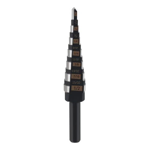 48-89-9201 Step Drill Bit Double Straight Concave Fluted,1/8"–1/2",#1