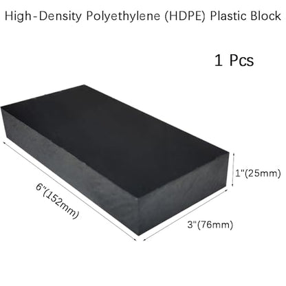High-Density Polyethylene (HDPE) Plastic Block 1" x 3" x 6",HDPE Plastic Tapping Block for Machining,Home Improvements,DIY Projects (Black) - color: Black, size: 1" x 3" x 6"