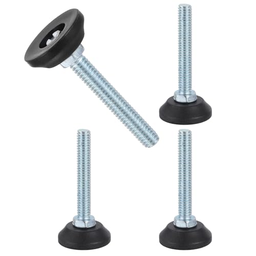 uxcell 5/16"-18 Thread Furniture Feet Levelers, 4Pcs 65mm l Adjustable Furniture Feet Screw in Threaded Leveling Leg Screw on Chair Foot Glides Leveling for Table Chair Cabinet Black - size: 5/16"-18 65mm