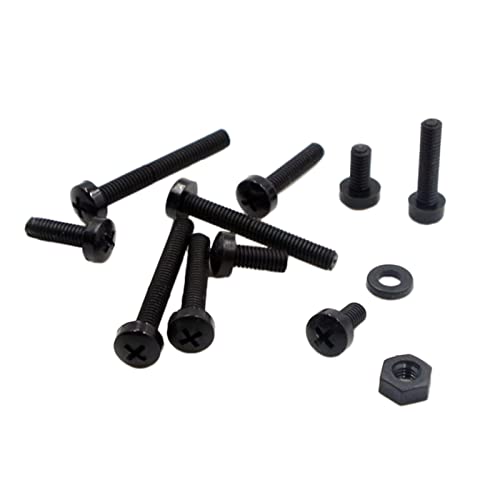 Metric M2.5 Black Nylon Phillips Pan-Head Screws, Nuts & Washers Kit - color: Black-M2.5