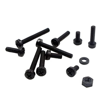 Metric M2.5 Black Nylon Phillips Pan-Head Screws, Nuts & Washers Kit - color: Black-M2.5