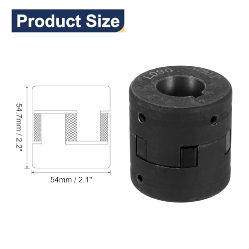 uxcell 1" to 1" L090 Flexible 3-Piece L-Jaw Coupling Coupler Set & Buna-N NBR Rubber Spider for Log Splitter Hybrid Equipment - size: 1" to 1", style: L090
