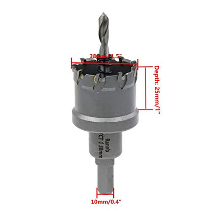 Hole Saw 1.5-inch/38mm Metal Hole Saw Carbide Tipped Hole Cutter - size: 1.5"/38mm