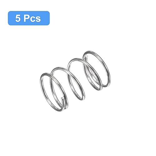 uxcell Compression Spring, 5Pcs 304 Stainless Steel, 11mm OD, 0.8mm Wire Size, 15mm Free Length, Silver Tone - size: 0.8mmx11mmx15mm
