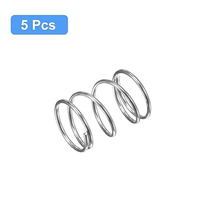 uxcell Compression Spring, 5Pcs 304 Stainless Steel, 11mm OD, 0.8mm Wire Size, 15mm Free Length, Silver Tone - size: 0.8mmx11mmx15mm