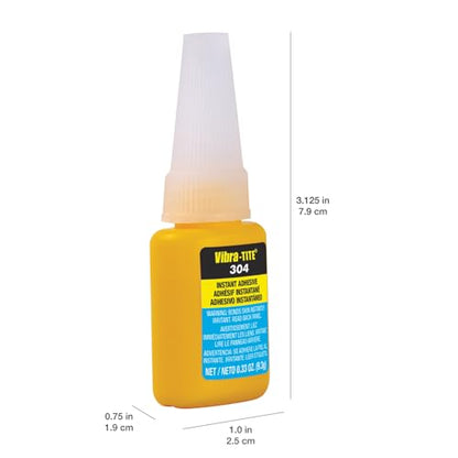 Vibra-Tite 304 - Instant Adhesive, Clear Color, for Plastics, Elastomers, & Rubber