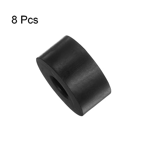 HARFINGTON 8pcs Rubber Spacer 1.2" OD 0.4" ID 0.6" Thick Black - size: 10mm x 30mm x 15mm