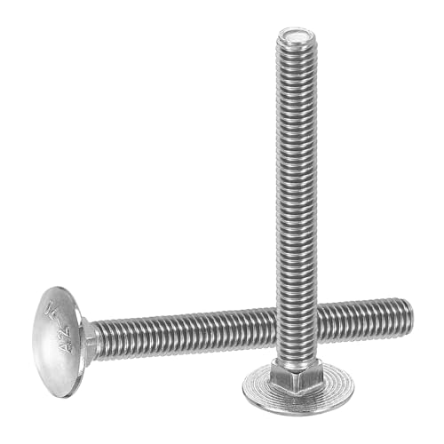 uxcell 20Pcs Carriage Bolts, M6 x 55mm Stainless Steel 18-8 (304) Round Head Square Neck Screws Bolt Screw for Fastening Accessories - Silver - color: Silver, size: M6 x 55mm