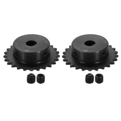 uxcell 2 Pcs #25 Chain Roller Sprocket 10 x 9mm Bore, 1/4" Pitch 25 Tooth C45 Carbon Steel ANSI #25 Roller Sprocket with Set Screws for ISO 04C Chain - size: 10 x 9mm Bore 25 Tooth