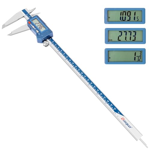 Dasqua 12" IP54 Digital Caliper, Stainless Steel Water-Resistant Precision Measuring Tool with Large LCD, Inch/Metric/Fraction Switch, Resolution 0.0005"/0.01mm/1/128, Accuracy ±0.001"/0.02mm - size: IP54 12"