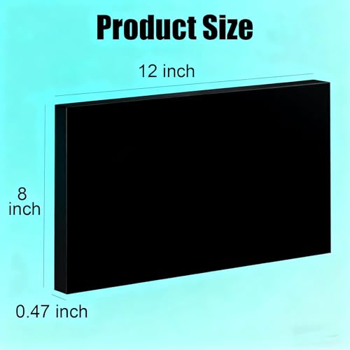 HDPE Sheet 1/2-2PCS 12" x 8" High Density Polyethylene Sheets with Protective Film 1/2 Thick HDPE Plastic Sheet Board Solid Plastic Block for Flat Panel DIY Projects Machining Home (Black) - color: Black, size: 12“x8"x1/2"