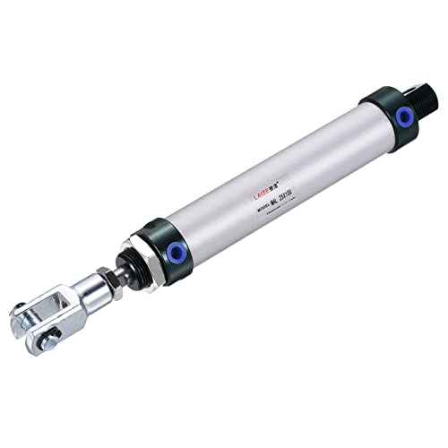 MECCANIXITY Pneumatic Air Cylinder Double Action MAL25X100 25mm Bore 100mm Stroke with Y Connector and 4Pcs Quick Fitting Set - size: 25X100 mm