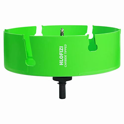 8 Inch Hole Saw Carbide Tipped for Recessed Lights, Hard Wood, Drywall, Plaster Ceiling, Sheetrock, Plastic, Fiberglass, 3X Faster, Green - size: 8 In.