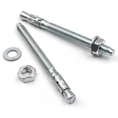 50-Pcs Wedge Anchors for Concrete,5/16" x 4"(M8x100mm) Zinc Plated Anchors - color: 5/16"X4"-50pcs
