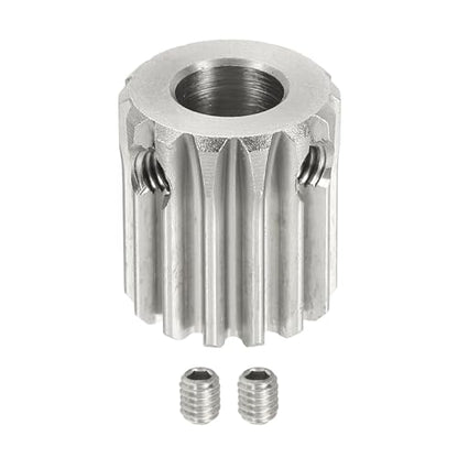 uxcell 1 Mod 14T Spur Gear 8mm Bore, 304 Stainless Steel Pinion Gear - size: 1 Mod 14T, 8mm