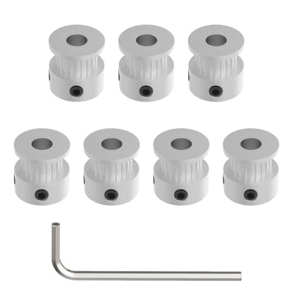 20 Teeth GT2 Timing Belt Pulley, 5mm Bore 6mm Width Synchronous Wheel GT2 Idler Pulley Fit 6mm Belt for 3D Printer Accessories and CNC Machines (7-Pack) - size: 20T 5mm Bore