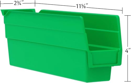 Akro-Mils 30110 Heavy Duty Plastic Shelf Bins, 12"x 3"x 4", Yellow, 24-Pack - color: Yellow