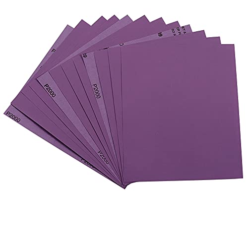 Sandpaper 2000 Grit, Wet Dry Sanding Sheets 9 x 11 Inch, Advanced White Fused Alumina Abrasive Sander Paper for Wood Furniture Finishing, Metal Sanding, Automotive Polishing,12-Sheets - style: 2000 Grit