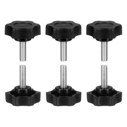 HARFINGTON 6Pcs Star Knob Handle M6 x 20mm Male Thread Metric Carbon Steel - size: M6 x 20mm